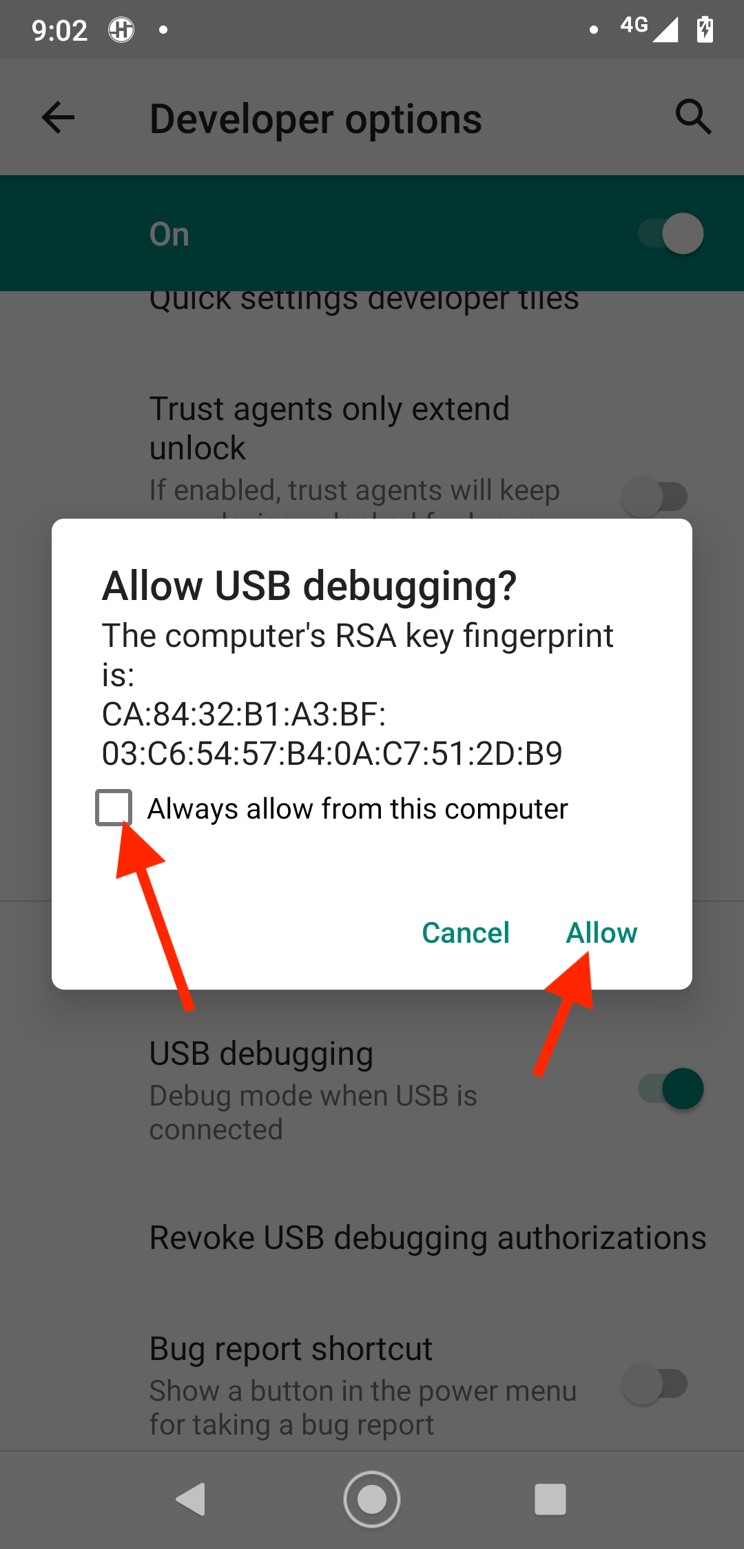 Accept the popup